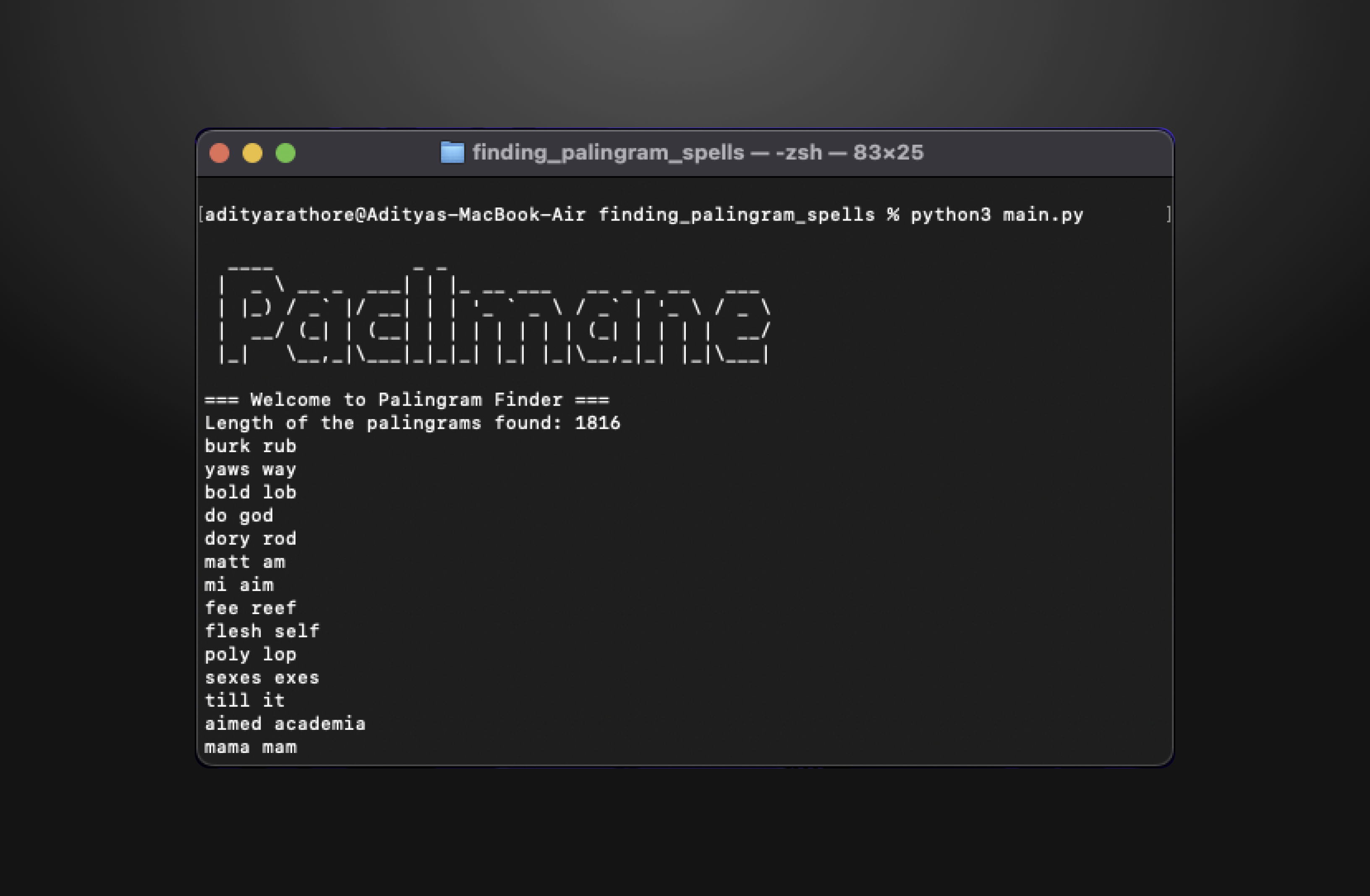 Palingram Finder